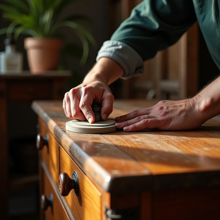 Restauração de cômoda antiga de madeira para decoração vintage