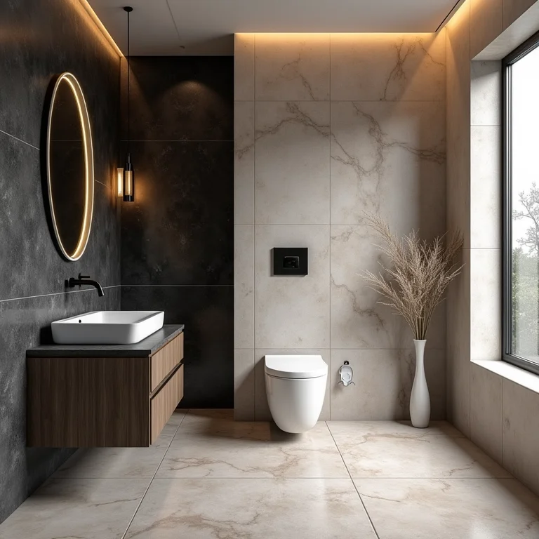 Revestimentos inadequados em banheiro pequeno