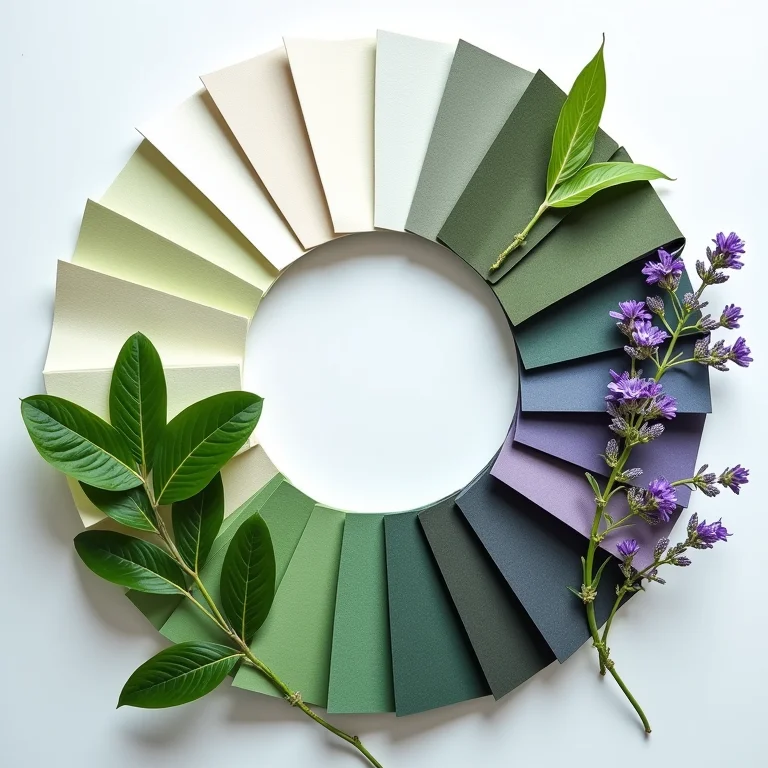 Roda de cores com flores e folhagens para jardim sombreado