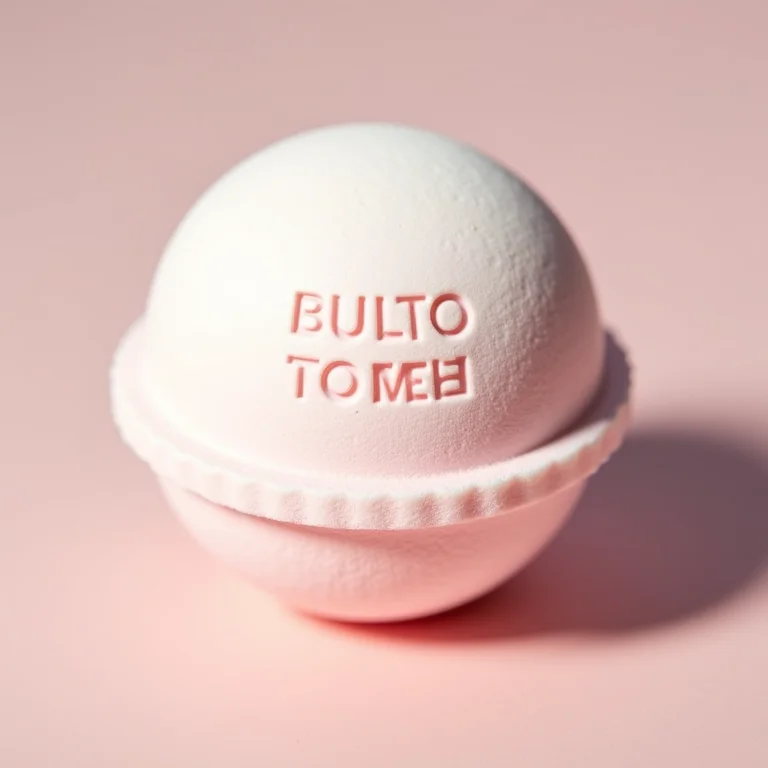 Rótulo de bomba de banho com lista de ingredientes