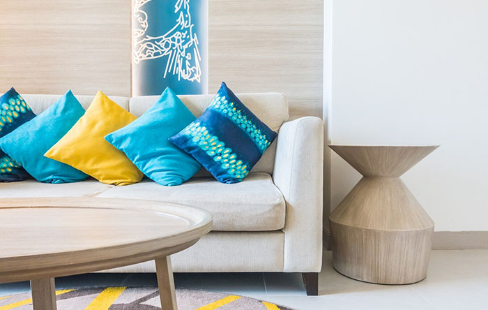 Azul Sereno com Toques de Artesanato Brasileiro - detalhe