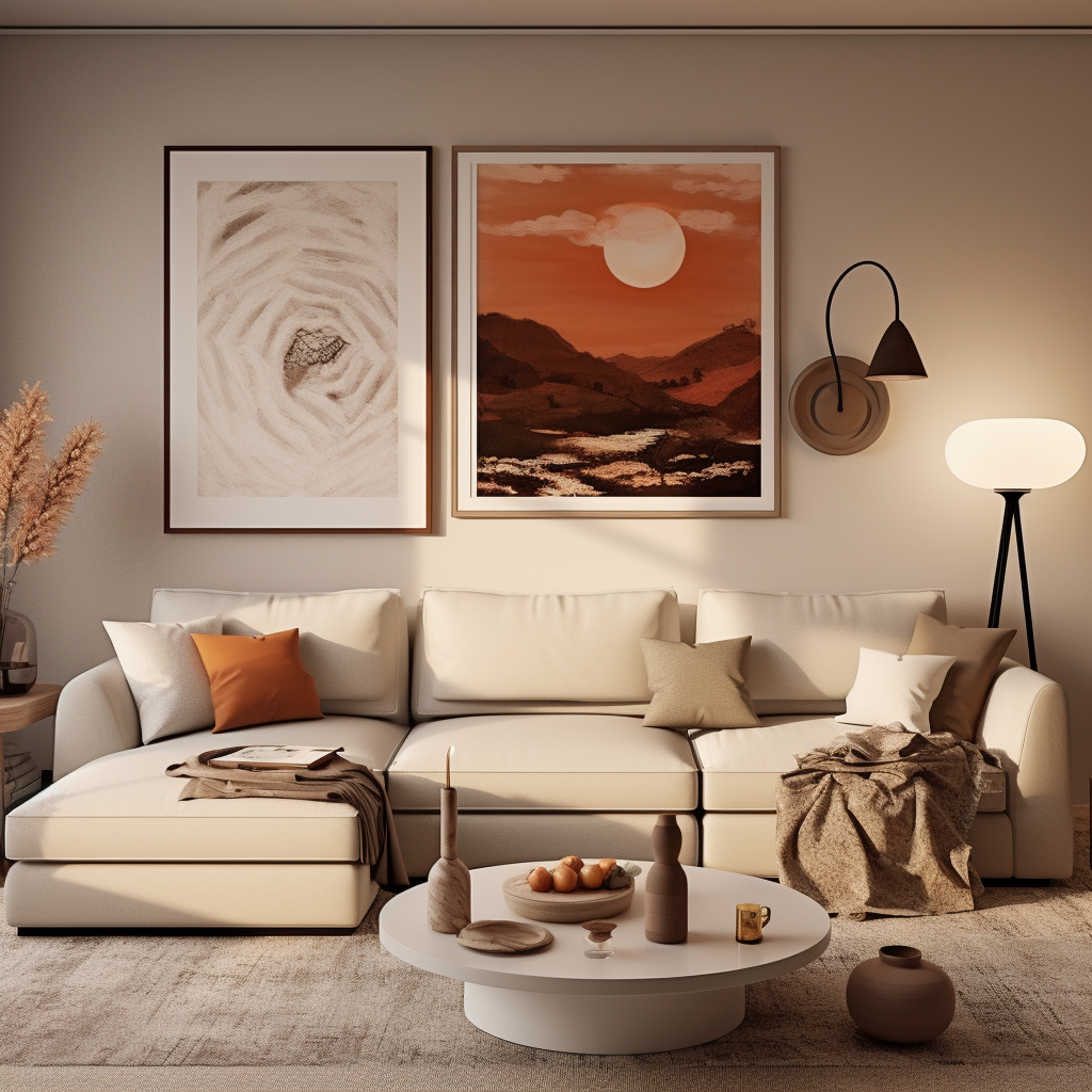 Contraste Marcante: Sala Neutra com Sofá de Couro Preto - ideia