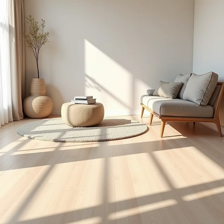 Sala de estar com piso laminado