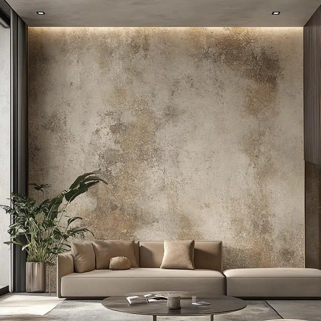 Elegância Aveludada: Sala com Textura de Camurça para um Toque Sofisticado - ideia