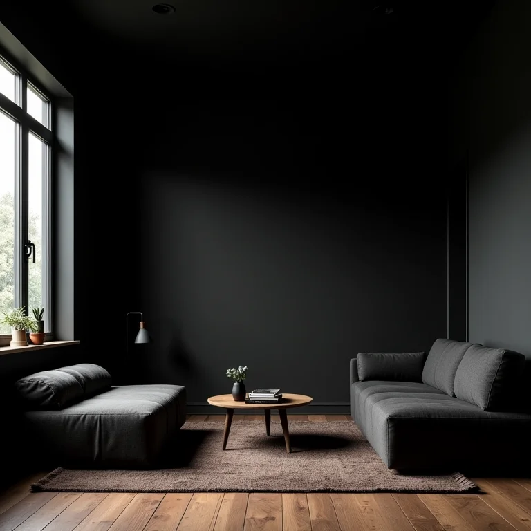 Sala pequena com decoração preta inadequada