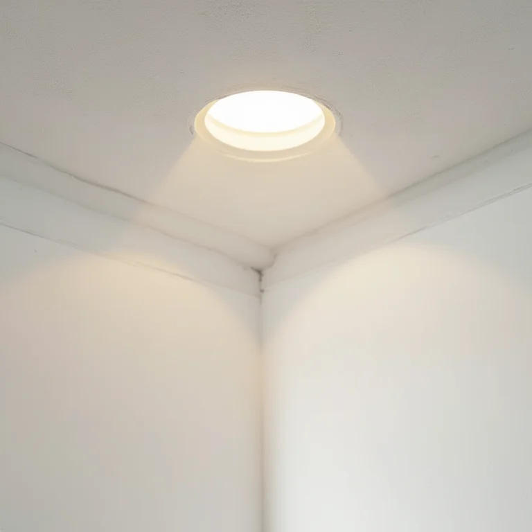 Sanca de gesso com iluminação embutida, criando um efeito de luz indireta.