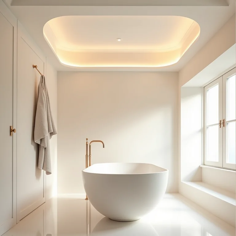 Sanca de gesso elegante em banheiro