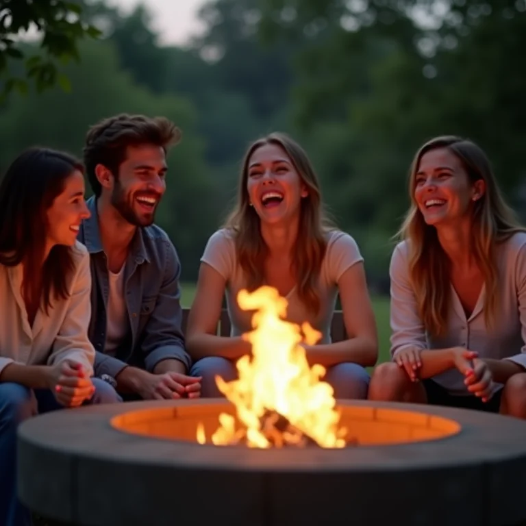 Segurança em primeiro lugar ao usar o fogo de chão com amigos.