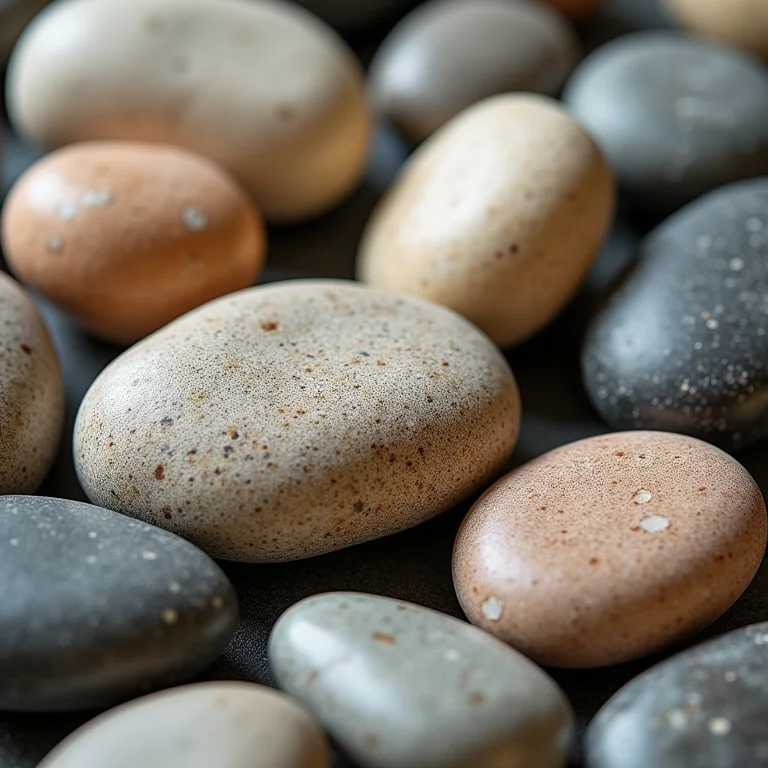 Seixos naturais para banheiro, experiência sensorial