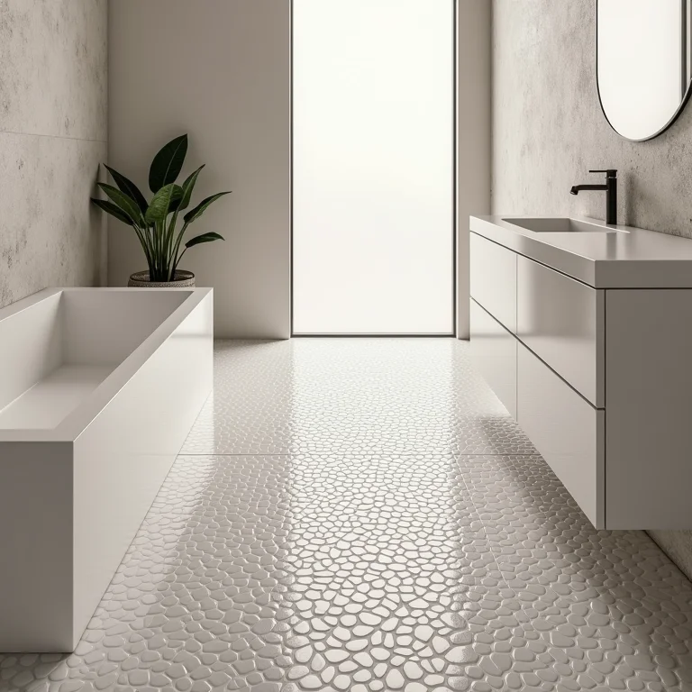 Seixos resinados: brilho e praticidade para o seu banheiro