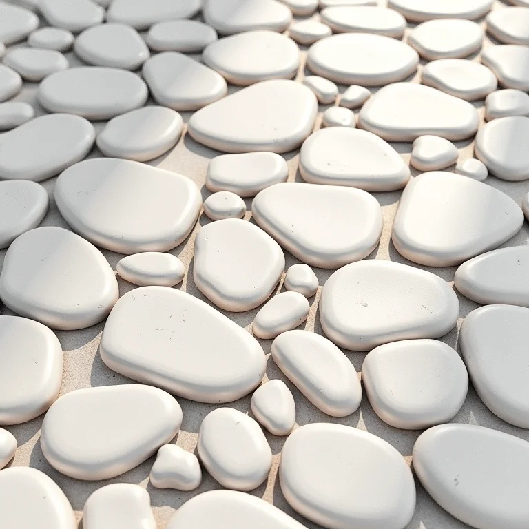 Seixos telados para fácil aplicação em banheiros