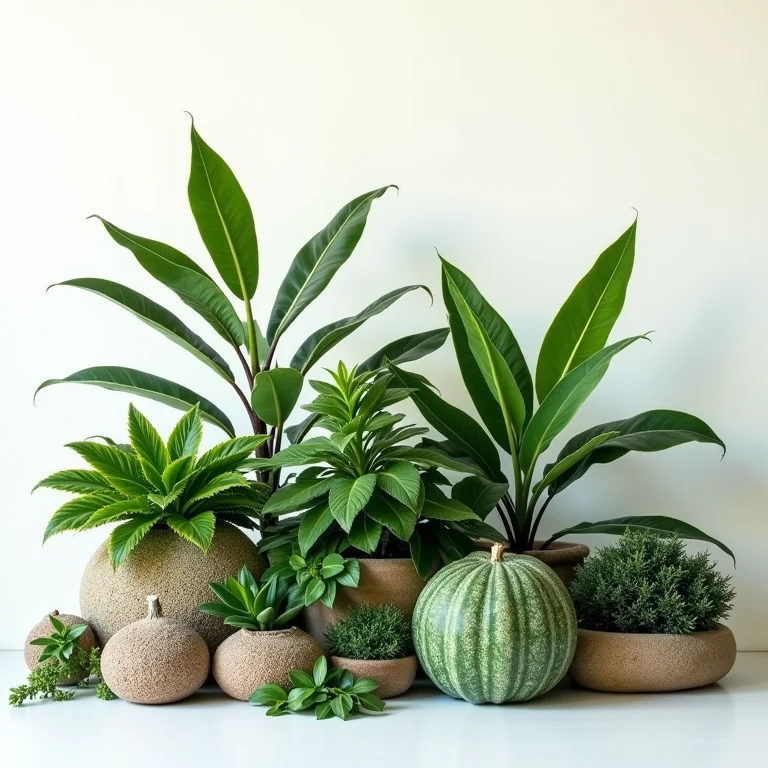 Seleção de plantas de sombra com folhagem exuberante