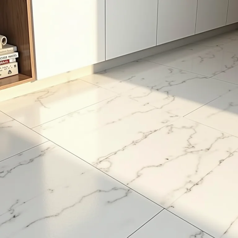 Selo de qualidade em um piso vinílico.