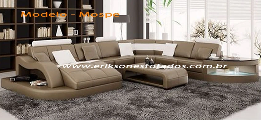 Elegância Urbana: Sofá de Canto em Couro Ecológico com Design Minimalista - inspiração