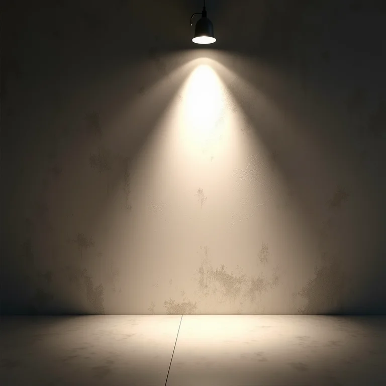 Spot direcionado para uma parede texturizada, ilustrando o método ponto a ponto