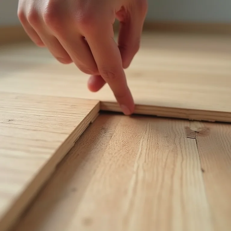 Substrato irregular sob piso laminado.