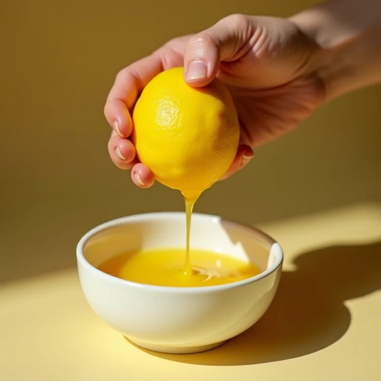 Suco de limão espremido em um bowl.