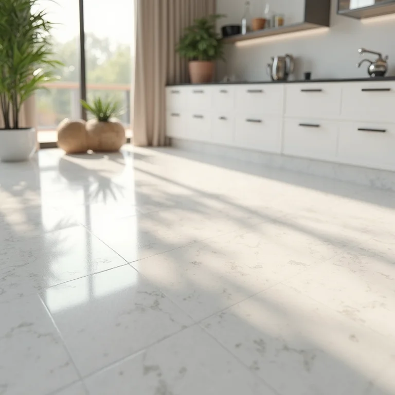 Superfície de azulejo com rejunte epóxi recém-aplicado.