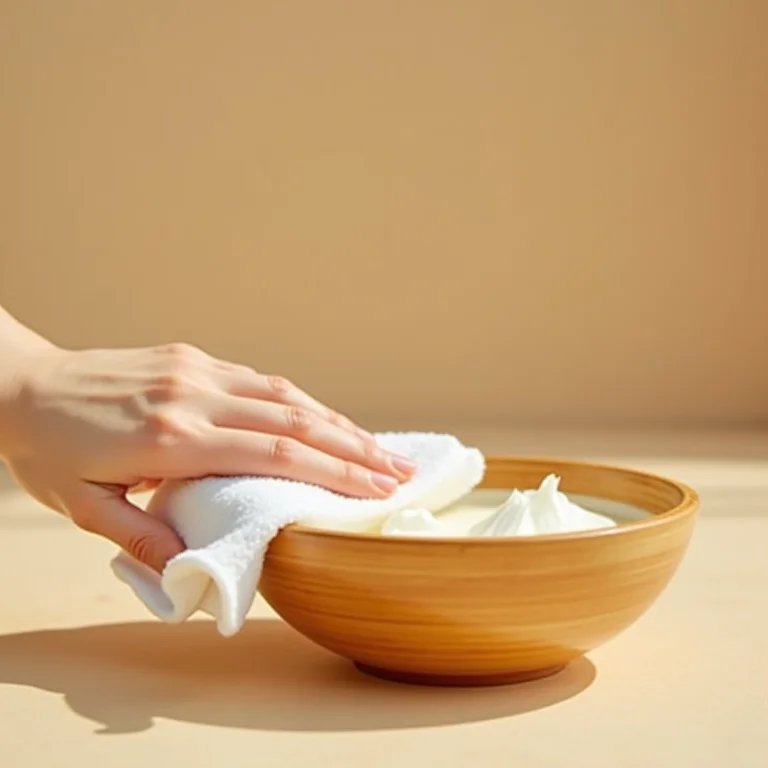 Tampas de bambu sendo limpas com um pano macio