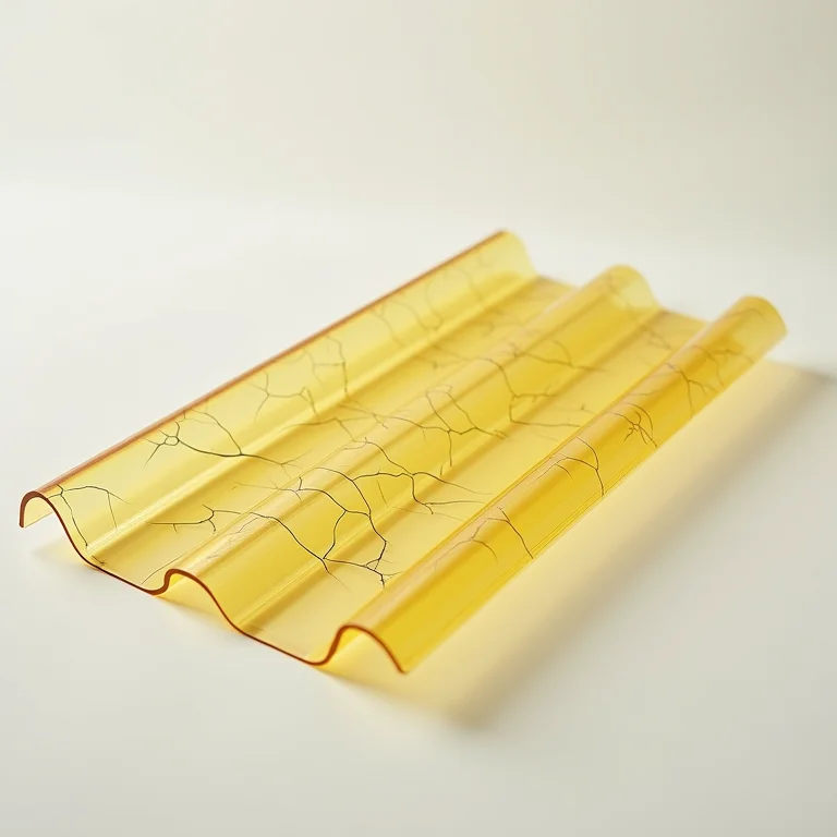 Telha de policarbonato alveolar danificada pelo tempo