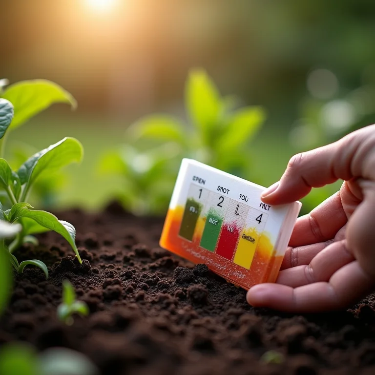 Teste de pH do solo com kit de teste