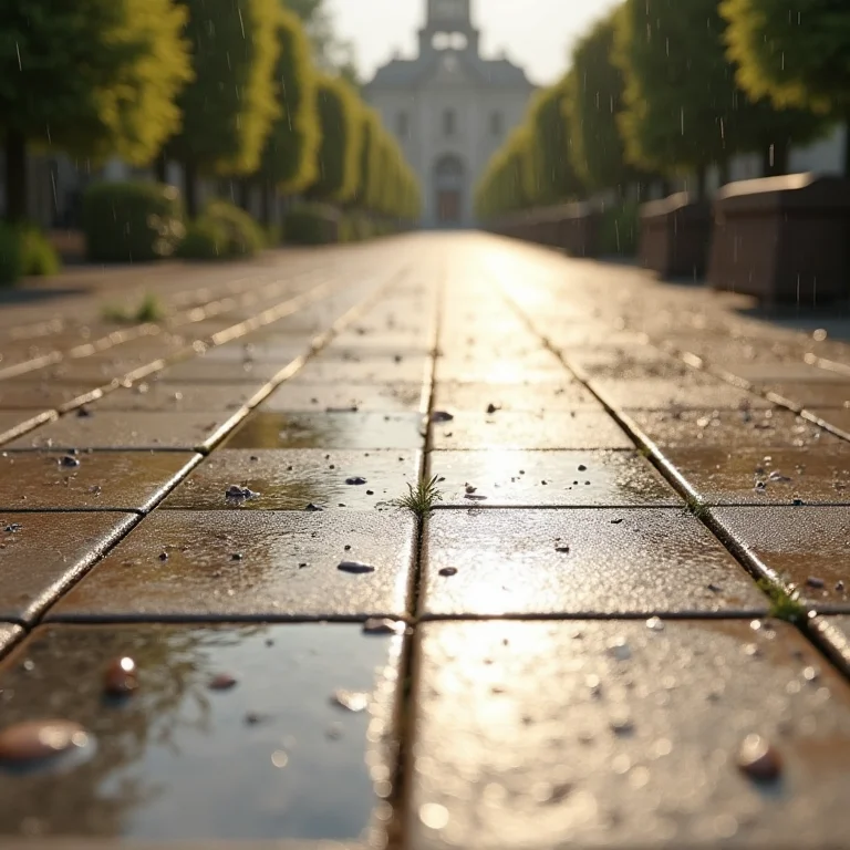 Teste de resistência às intempéries em diferentes tipos de pisos para áreas externas.