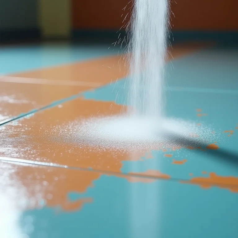 Teste de resistência química em piso com tinta poliuretano