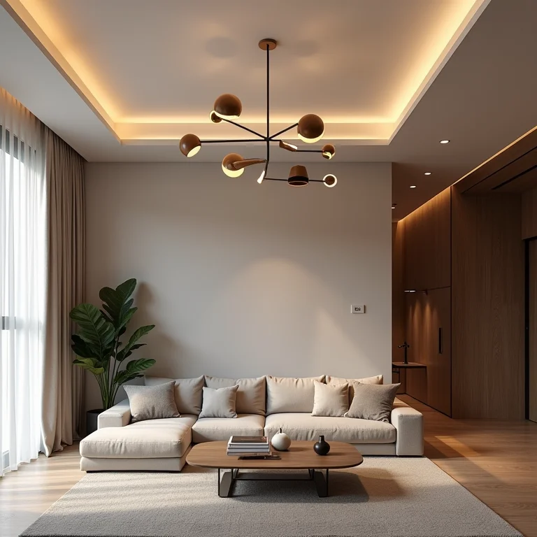 Teto com iluminação embutida valorizando o ambiente