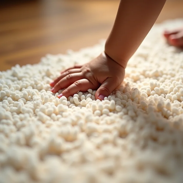 Textura de tapete macio para conforto térmico e acústico