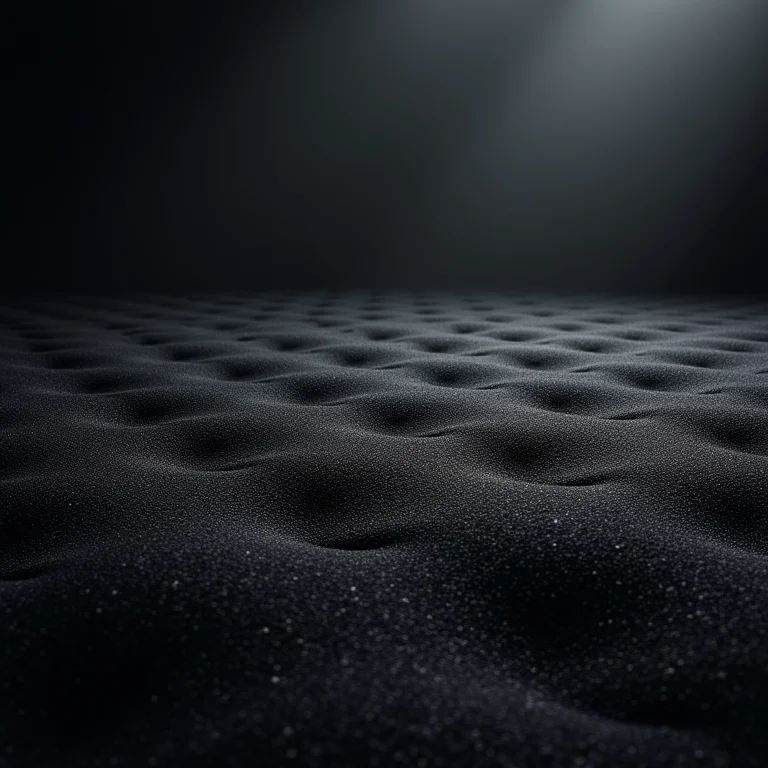 Textura escura e densa de uma manta acústica asfáltica