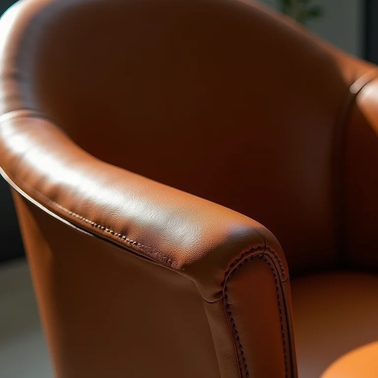 Textura luxuosa do couro em cadeira de escritório