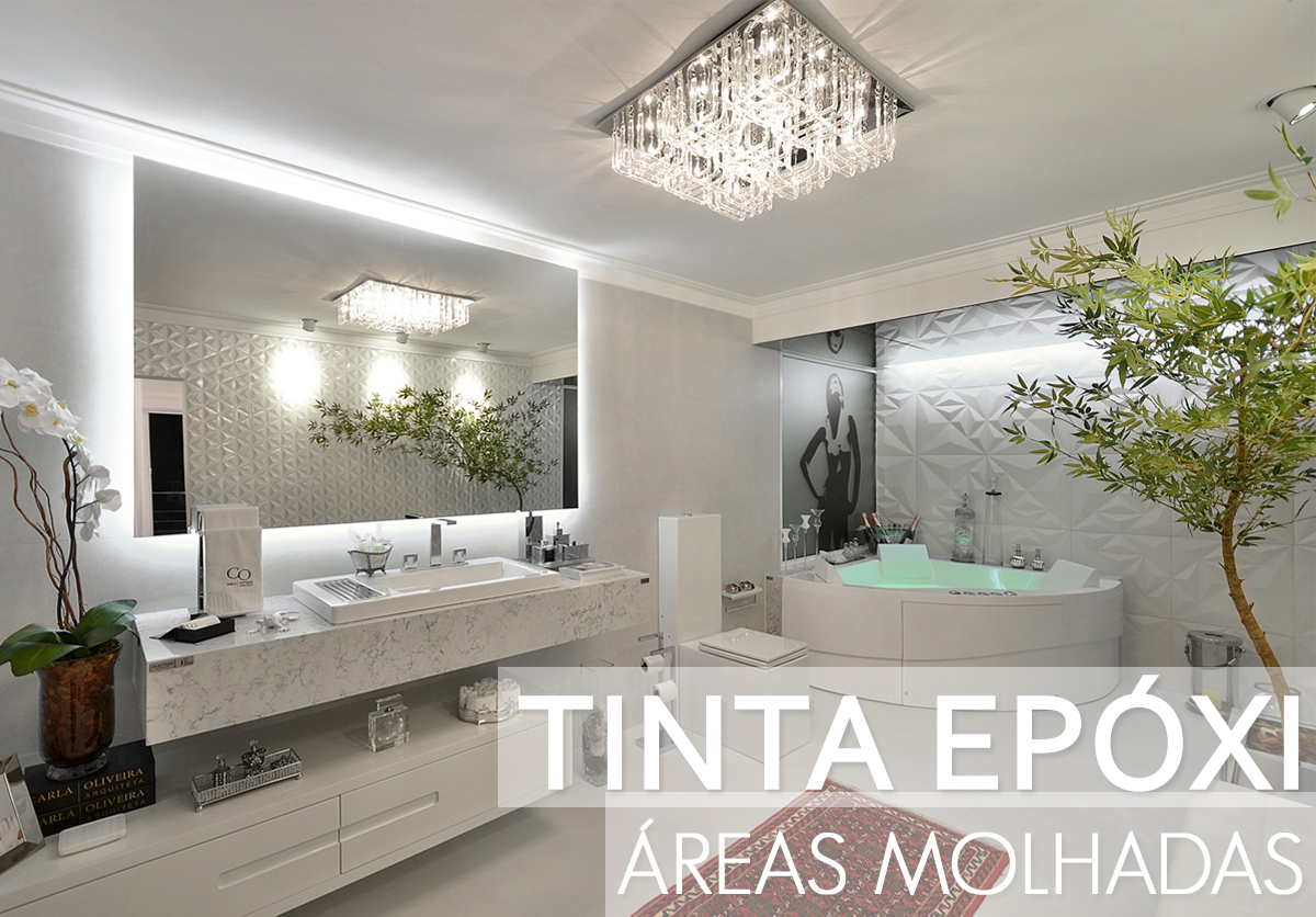 Banheiro geométrico: padrões divertidos com tinta epóxi - inspiração