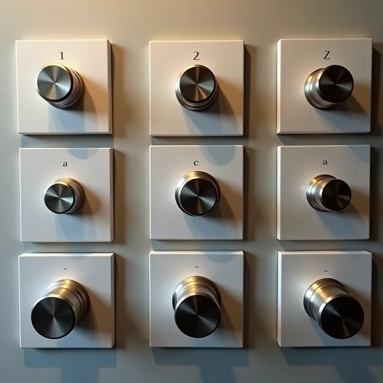 Tipos diferentes de dimmers: rotativo, deslizante e touch-sensitive