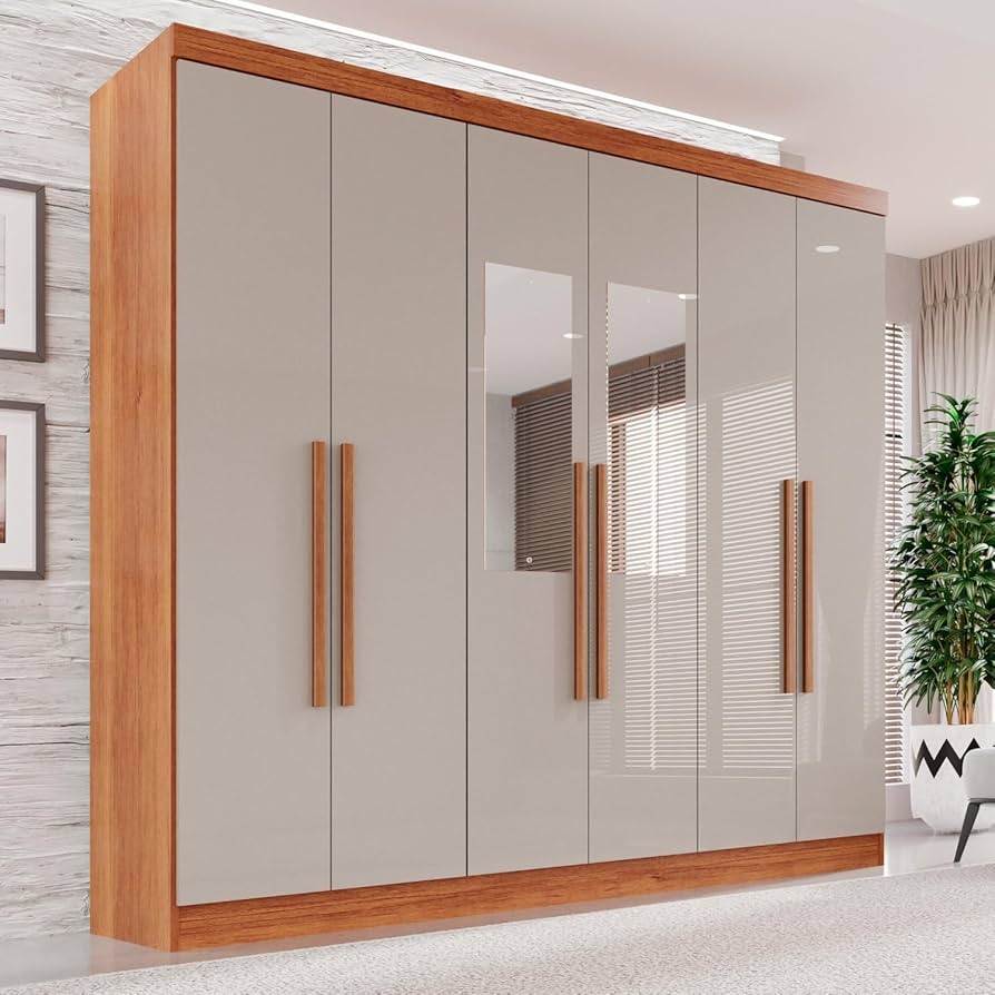 Guarda-Roupa com Espelho Bisotê: Elegância Refletida! - inspiração