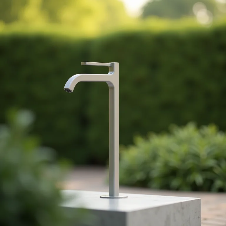 Torneira de jardim com design inovador e minimalista.