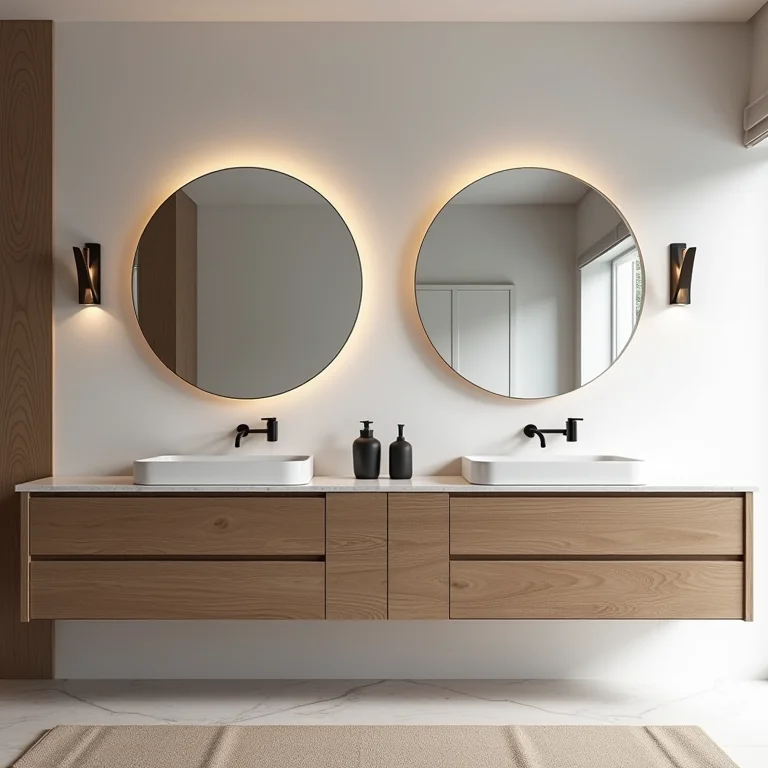 Três estilos diferentes de gabinetes de banheiro de 90cm