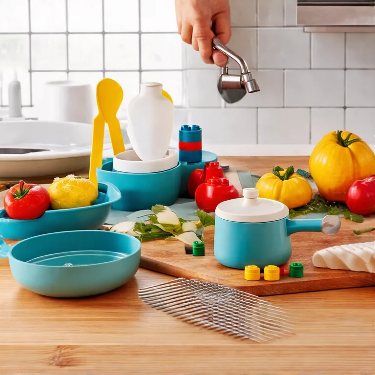 Utensílios de cozinha decorados com Lego