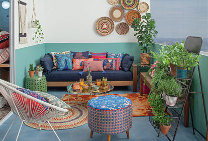 Com Tapetes Coloridos e Mix de Texturas - inspiração
