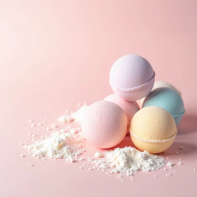 Variedade de bombas de banho em estilo flat lay