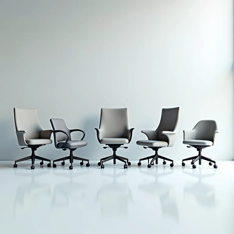 Variedade de cadeiras de escritório em diferentes faixas de preço