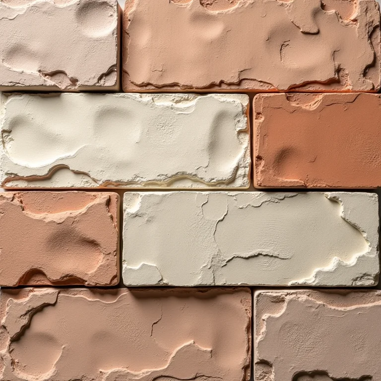 Variedade de cores e texturas de revestimento que imita tijolinho