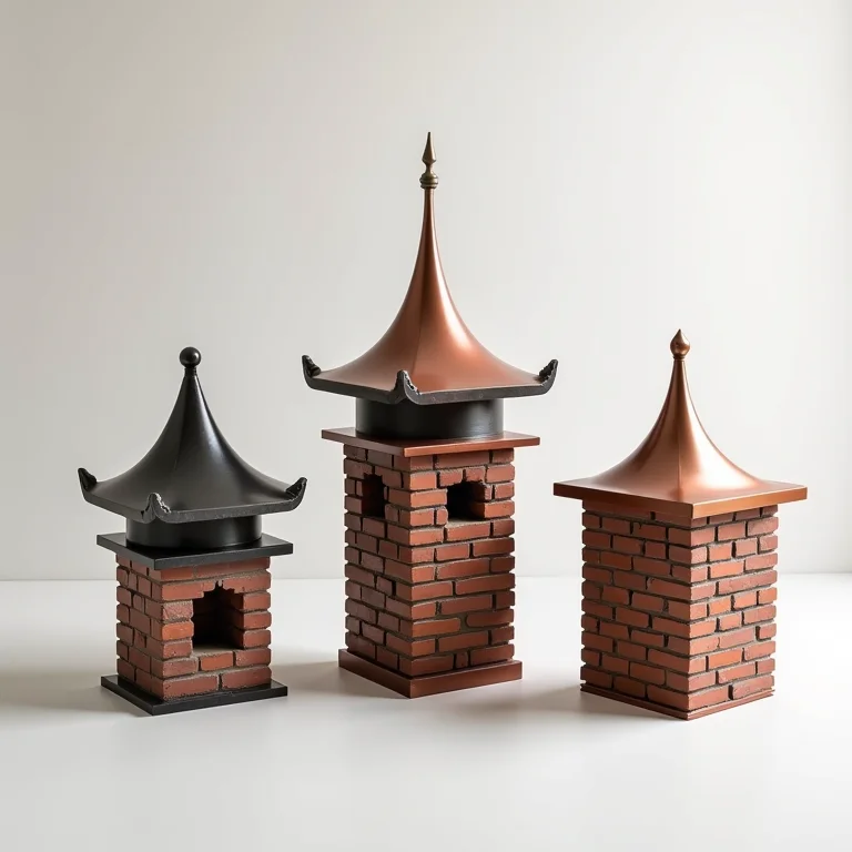 Variedade de materiais para chaminés com chapéu chinês.