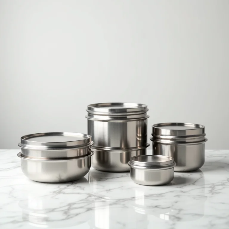 Variedade de modelos de porta mantimentos de inox.