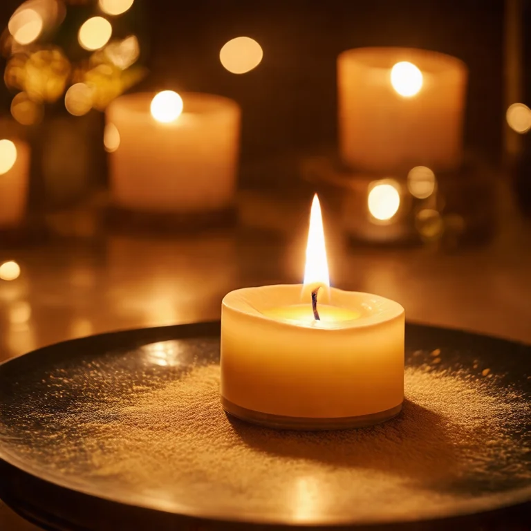 Vela decorativa queimando uniformemente sem buraco no centro.