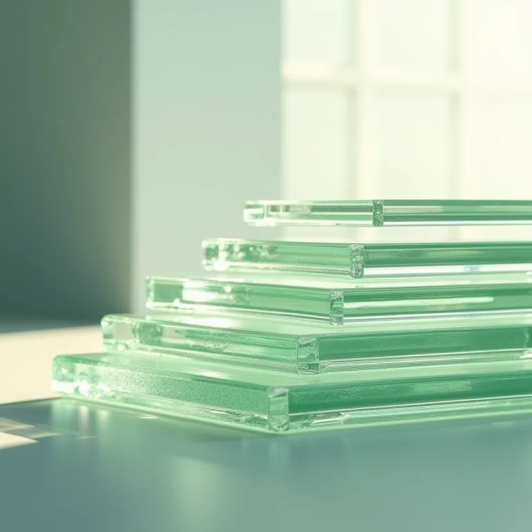 Vidro laminado com camadas visíveis