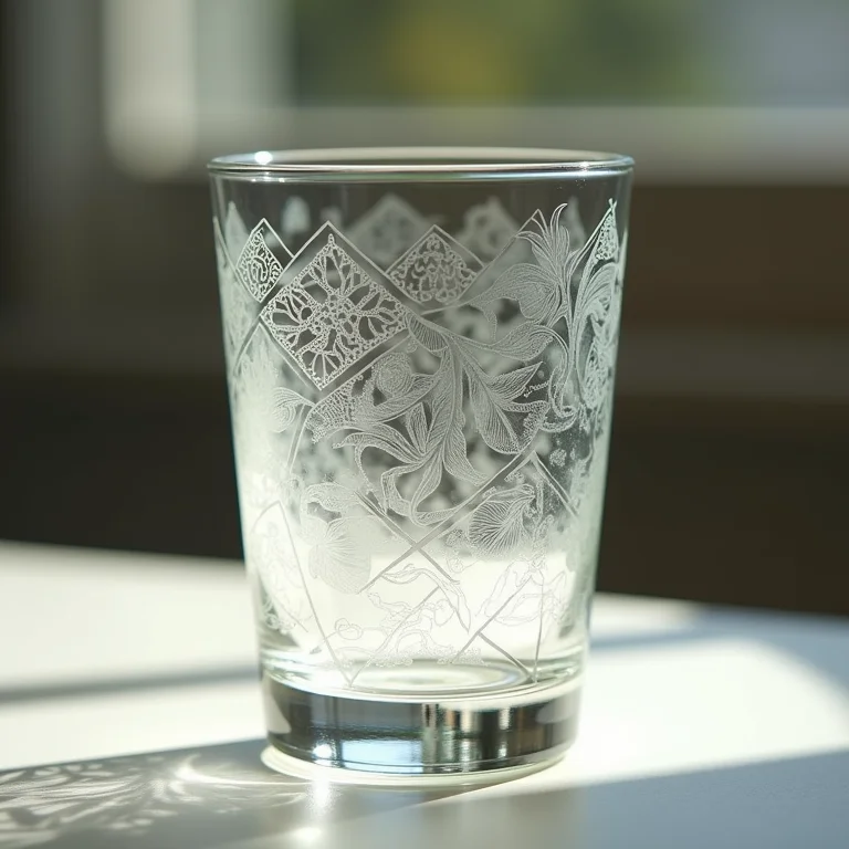 Vidro serigrafado com padrão geométrico