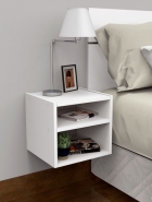 Criado Mudo Suspenso com Design Assimétrico: Originalidade e Modernidade - detalhe