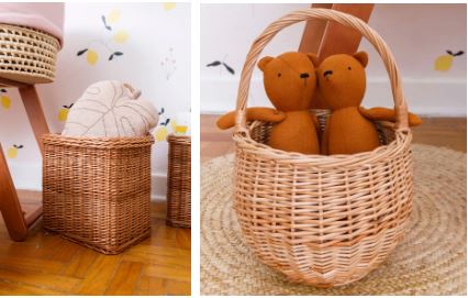 Aconchego Natural: Cesto de Vime para Organizar Brinquedos e Mantas - ideia