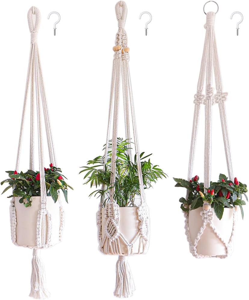 Suspensa em Macramê: Elegância Aérea - ideia