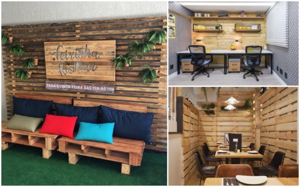 Com Pallet na Parede e Decoração Sustentável - ideia